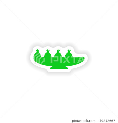 icon sticker realistic design on paper Japanese icon sticker realistic design on paper Japanese 19852667