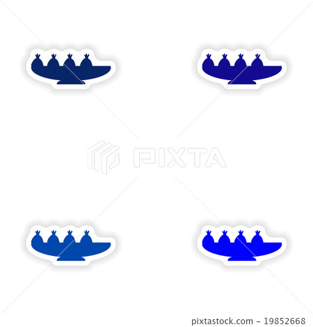 assembly realistic sticker design on paper 19852668