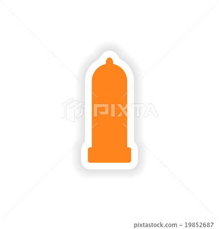 icon sticker realistic design on paper condom icon sticker realistic design on paper condom 19852687
