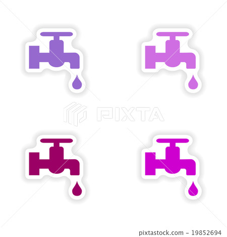 assembly realistic sticker design on paper water assembly realistic sticker design on paper water 19852694