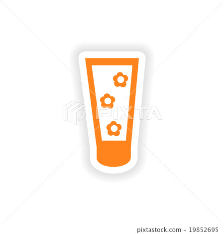icon sticker realistic design on paper hand cream icon sticker realistic design on paper hand cream 19852695