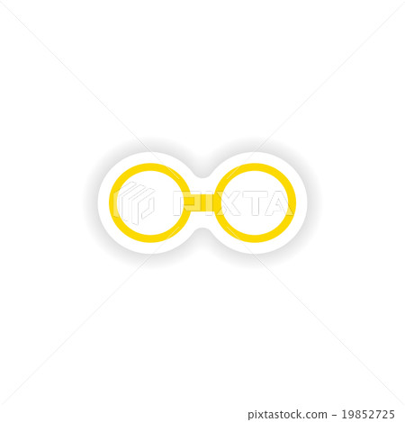 icon sticker realistic design on paper glasses icon sticker realistic design on paper glasses 19852725