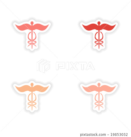 assembly realistic sticker design on paper medical 19853032