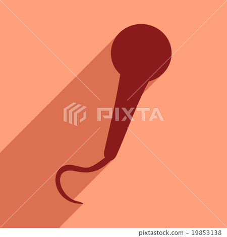 Flat icon with long shadow musical microphone - Stock Illustration ...