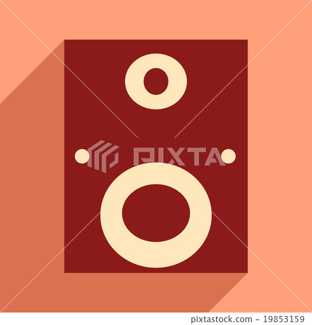 Flat icon with long shadow music speakers Flat icon with long shadow music speakers 19853159