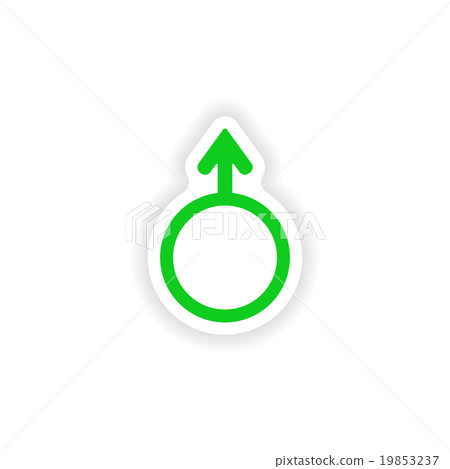 icon sticker realistic design on paper male 19853237