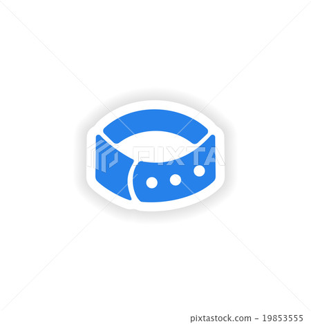 icon sticker realistic design on paper dog-collar 19853555