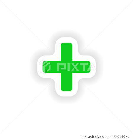 icon sticker realistic design on paper plus icon sticker realistic design on paper plus 19854082