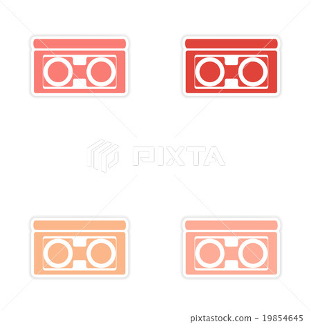 assembly realistic sticker design on paper 19854645