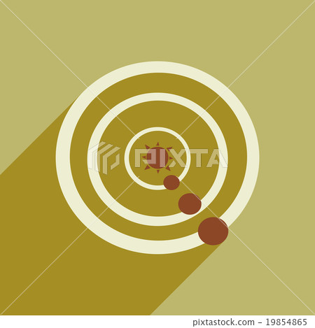Flat icon with long shadow solar system Flat icon with long shadow solar system 19854865