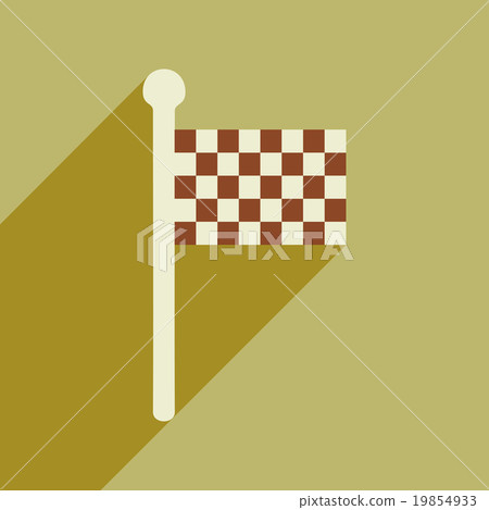Flat icon with long shadow flag finish - Stock Illustration [19854933 ...