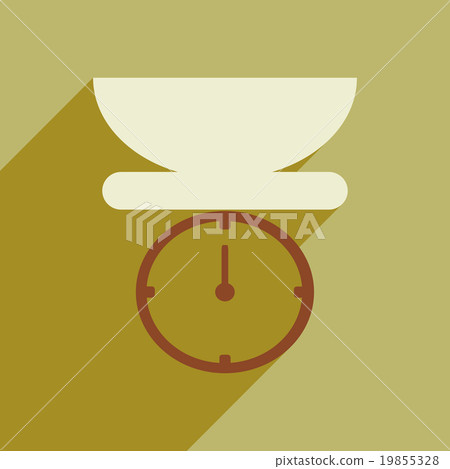 Flat icon with long shadow kitchen scales - Stock Illustration ...