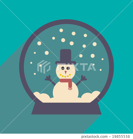 flat icon with long shadow Snowman snow globe flat icon with long shadow Snowman snow globe 19855538