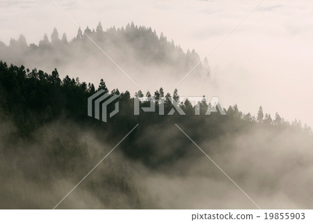 A foggy mountain ridge A foggy mountain ridge 19855903