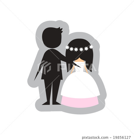 Flat web icon on white background bride and groom - Stock Illustration ...