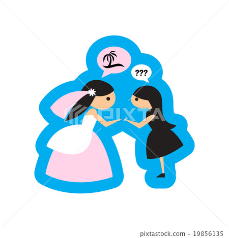 Flat web icon on white background Bride and - Stock Illustration ...