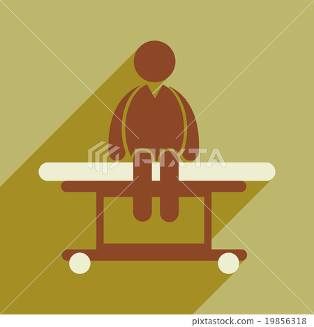 Modern flat icon with long shadow man sitting - Stock Illustration ...