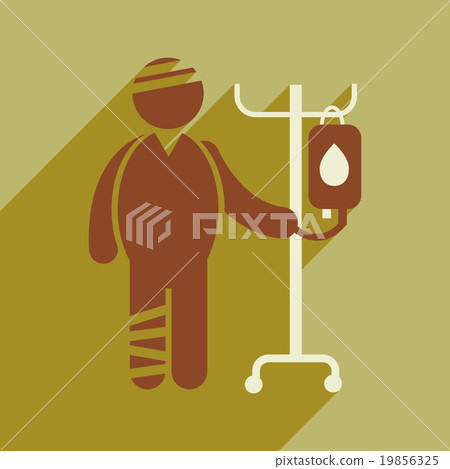 Modern flat icon with long shadow injured patient - Stock Illustration ...