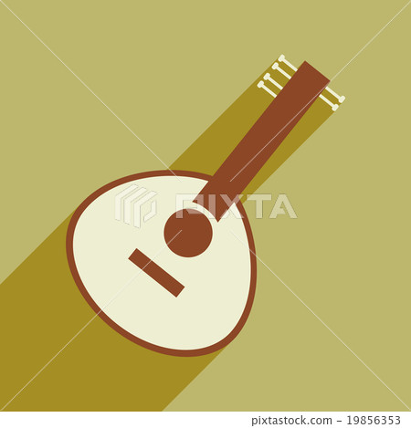 Modern flat icon with long shadow Indian musical 19856353