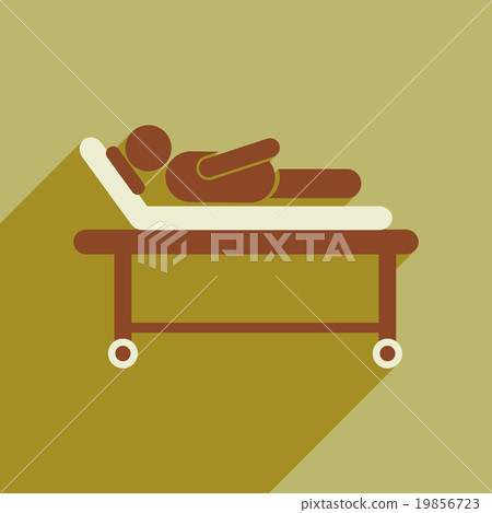 Modern flat icon with long shadow patient in - Stock Illustration ...
