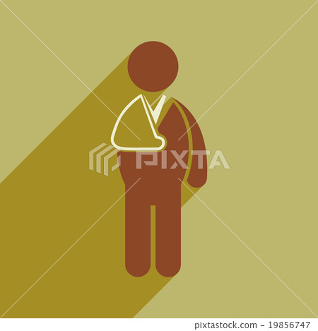 Modern flat icon with long shadow patient with - Stock Illustration ...