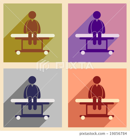 Modern flat icons collection with long shadow man Modern flat icons collection with long shadow man 19856784