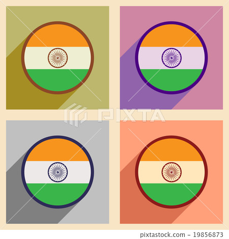 Modern flat icons collection with long shadow flag Modern flat icons collection with long shadow flag 19856873