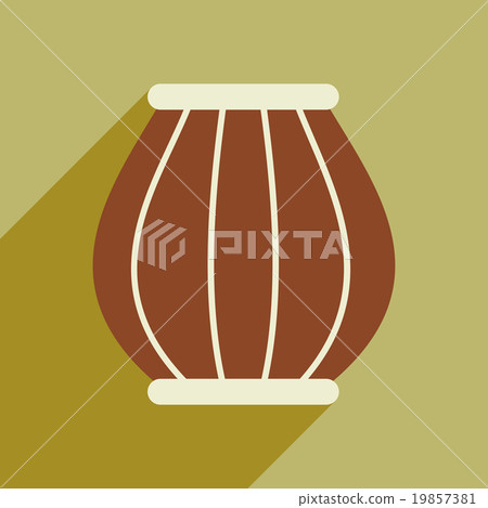 Modern flat icon with long shadow Indian basket Modern flat icon with long shadow Indian basket 19857381