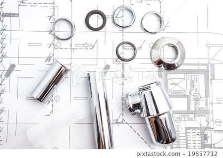 floor plan with an chrome siphon 19857712