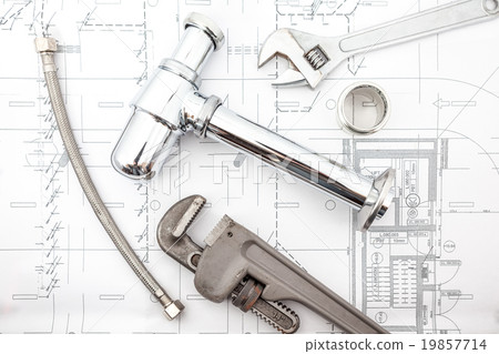 floor plan with an chrome siphon 19857714