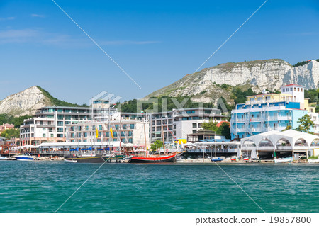 Cityscape of Balchik resort town in summer 19857800