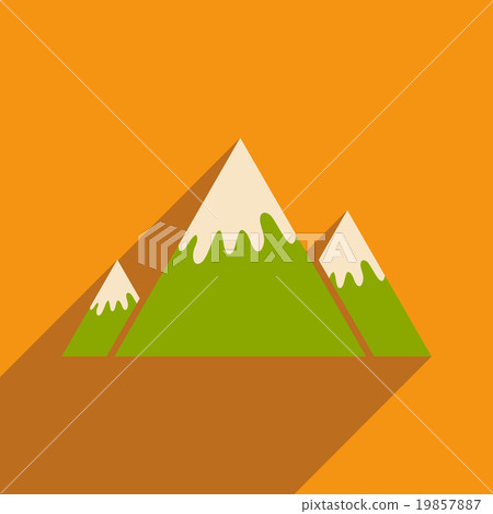 flat icon with long shadow Canadian mountain 19857887