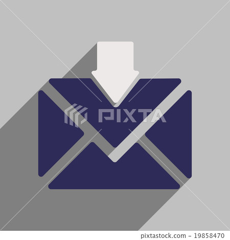 Flat style icon with long shadow email 19858470