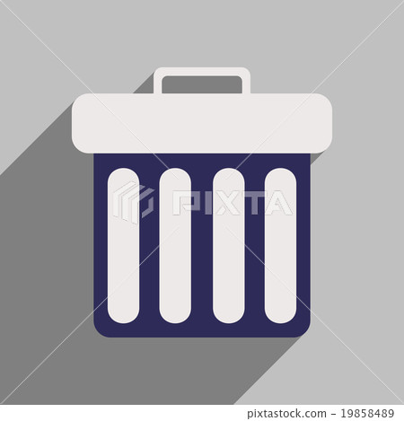 Flat style icon with long shadow trash can - Stock Illustration ...
