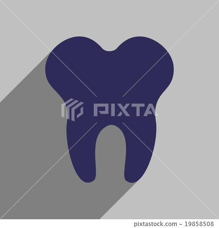 Flat style icon with long shadow tooth - Stock Illustration [19858508 ...