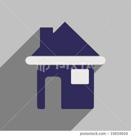 Flat style icon with long shadow house - Stock Illustration [19858608 ...