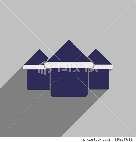 Flat style icon with long shadow house - Stock Illustration [19858611 ...