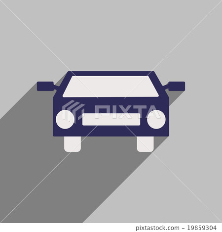 Flat style icon with long shadow car - Stock Illustration [19859304 ...