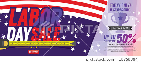 Labor Day Sale 6250x2500 pixel Banner. 19859384