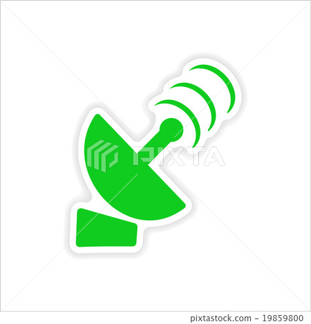 icon sticker realistic design on paper satellite 19859800