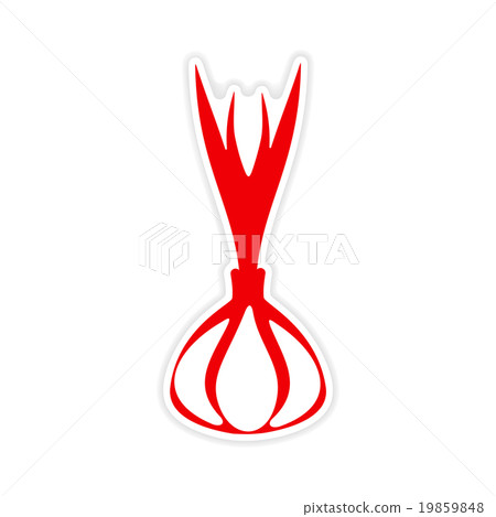 icon sticker realistic design on paper garlic icon sticker realistic design on paper garlic 19859848