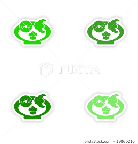 assembly realistic sticker design on paper baking assembly realistic sticker design on paper baking 19860216
