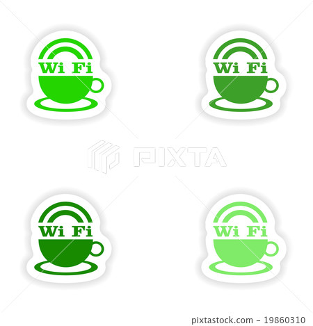 assembly realistic sticker design on paper wi-Fi 19860310