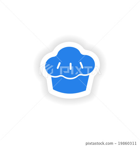icon sticker realistic design on paper cake 19860311