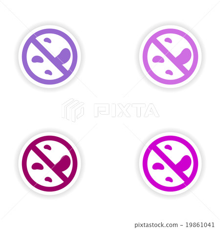 assembly realistic sticker design on paper 19861041