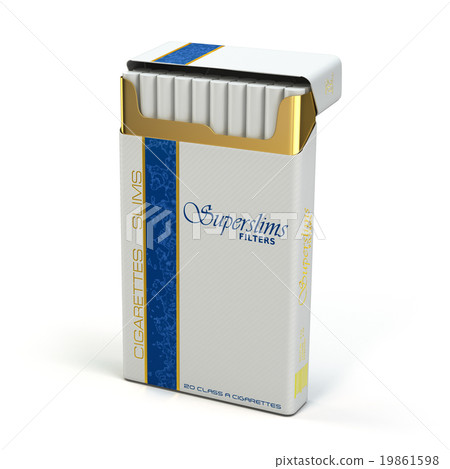 what are the long skinny cigarettes Pack of slim cigarettes white isolated background - Stock Illustration  [19861598]