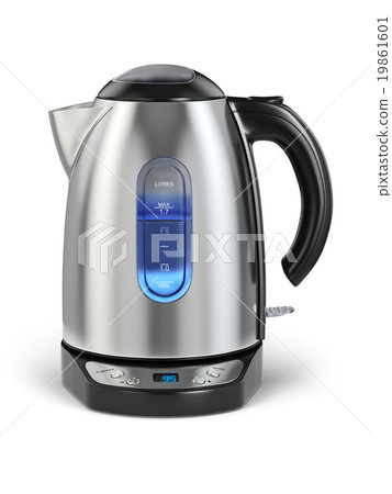 Stainless electric kettle isolated on white. 19861601