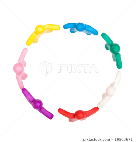 Multicolored plasticine human figures 19863671