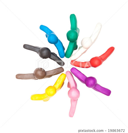 Multicolored plasticine human figures 19863672