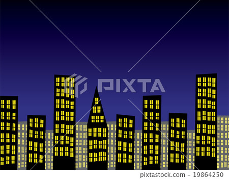 vector abstract city at night - Stock Illustration [19864250] - PIXTA